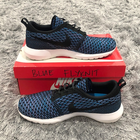 Nike Flyknit Rosherun Black Neo Turbo. Mens 10.5 - Picture 4 of 5
